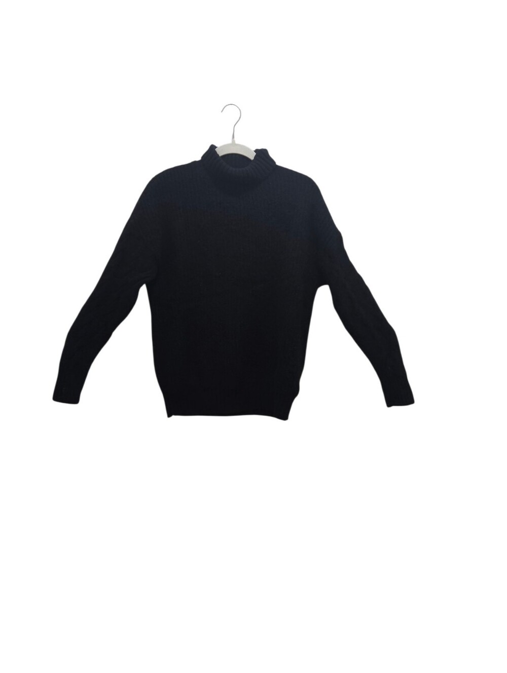 Gentle Herd S Black Wool Cashmere Mock Neck Sweater Quiet Luxury Minimalist